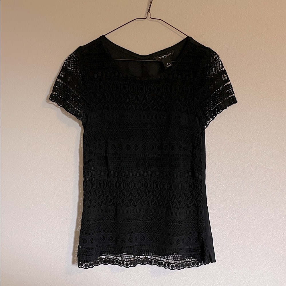 Crocheted-front Blouse from White House Black Market - Size 4